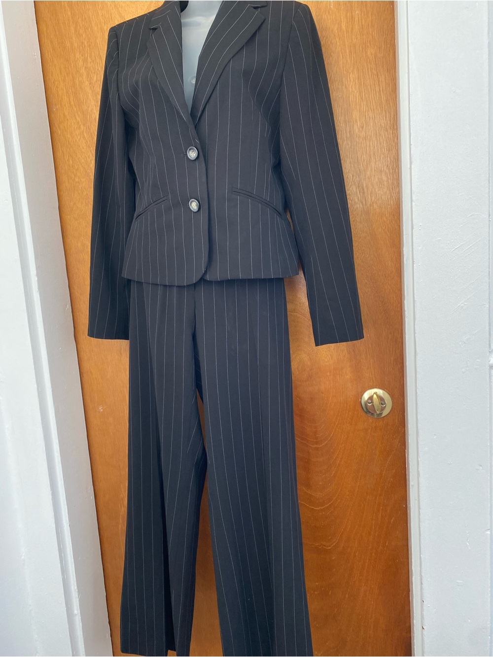 Dalia Black Pinstripe Pantsuit - Two-Piece Tailored Set